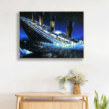 Lade das Bild in den Galerie-Viewer, Segelschiff - voller quadratischer Diamant - 50x40cm
