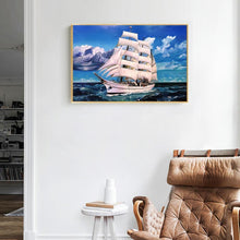 Lade das Bild in den Galerie-Viewer, Segelschiff - voller quadratischer Diamant - 50x40cm

