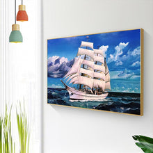 Lade das Bild in den Galerie-Viewer, Segelschiff - voller quadratischer Diamant - 50x40cm
