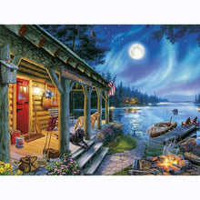 Lade das Bild in den Galerie-Viewer, Mond Nacht - voller quadratischer Diamant - 50x40cm
