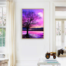 Lade das Bild in den Galerie-Viewer, Fantasy Mondbaum - voller quadratischer Diamant - 40x50cm
