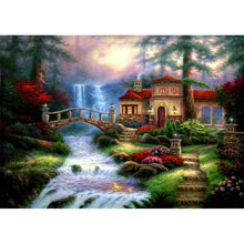 Lade das Bild in den Galerie-Viewer, Kreuz-Ctitch Berghütte - voller quadratischer Diamant - 50x40cm
