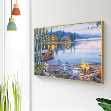 Lade das Bild in den Galerie-Viewer, Kreuz-Ctitch Berghütte - voller quadratischer Diamant - 50x40cm
