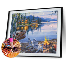 Lade das Bild in den Galerie-Viewer, Kreuz-Ctitch Berghütte - voller quadratischer Diamant - 50x40cm
