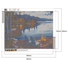 Lade das Bild in den Galerie-Viewer, Kreuz-Ctitch Berghütte - voller quadratischer Diamant - 50x40cm
