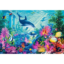 Lade das Bild in den Galerie-Viewer, Delphin - voller quadratischer Diamant - 50x40cm

