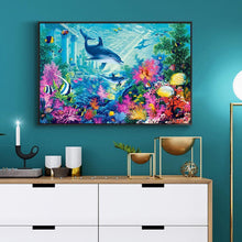 Lade das Bild in den Galerie-Viewer, Delphin - voller quadratischer Diamant - 50x40cm

