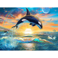 Lade das Bild in den Galerie-Viewer, Delphin - voller quadratischer Diamant - 50x40cm
