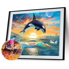 Lade das Bild in den Galerie-Viewer, Delphin - voller quadratischer Diamant - 50x40cm
