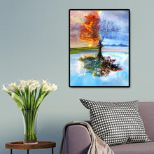 Lade das Bild in den Galerie-Viewer, Baum See Landschaft - voller quadratischer Diamant - 50x40cm

