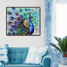 Lade das Bild in den Galerie-Viewer, Pfau - voller quadratischer Diamant - 50x40cm
