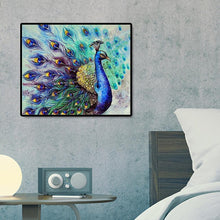 Lade das Bild in den Galerie-Viewer, Pfau - voller quadratischer Diamant - 50x40cm
