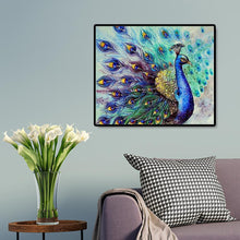 Lade das Bild in den Galerie-Viewer, Pfau - voller quadratischer Diamant - 50x40cm

