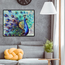 Lade das Bild in den Galerie-Viewer, Pfau - voller quadratischer Diamant - 50x40cm
