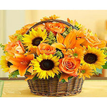Lade das Bild in den Galerie-Viewer, 50x40cm Sonnenblumen Korb - voller quadratischer Diamant - 50x40cm
