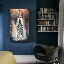 Lade das Bild in den Galerie-Viewer, Katze - voller runder Diamant - 45x85cm
