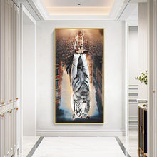 Lade das Bild in den Galerie-Viewer, Katze - voller runder Diamant - 45x85cm
