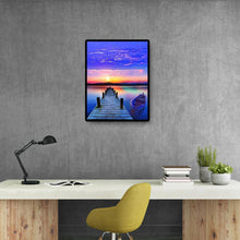 Lade das Bild in den Galerie-Viewer, Wand Fantasie Sonnenuntergang - voller quadratischer Diamant - 40x50cm

