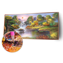 Lade das Bild in den Galerie-Viewer, Landschaft - voller runder Diamant - 100x50cm
