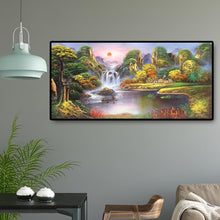 Lade das Bild in den Galerie-Viewer, Landschaft - voller runder Diamant - 100x50cm
