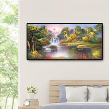Lade das Bild in den Galerie-Viewer, Landschaft - voller runder Diamant - 100x50cm
