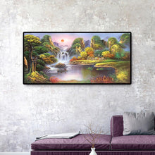 Lade das Bild in den Galerie-Viewer, Landschaft - voller runder Diamant - 100x50cm

