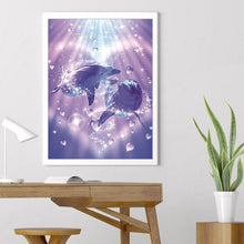 Lade das Bild in den Galerie-Viewer, Kreuz-Ctitch Delphin - voller quadratischer Diamant - 40x50cm
