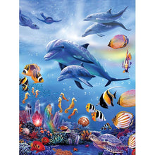 Lade das Bild in den Galerie-Viewer, Kreuz-Ctitch Delphin - voller quadratischer Diamant - 40x50cm
