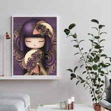 Lade das Bild in den Galerie-Viewer, Kreuz Ctitch Cartoon Mädchen - voller quadratischer Diamant - 40x50cm
