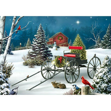 Lade das Bild in den Galerie-Viewer, Wagen im Schnee - voller quadratischer Diamant - 50x40cm
