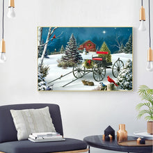 Lade das Bild in den Galerie-Viewer, Wagen im Schnee - voller quadratischer Diamant - 50x40cm
