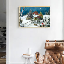 Lade das Bild in den Galerie-Viewer, Wagen im Schnee - voller quadratischer Diamant - 50x40cm
