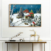 Lade das Bild in den Galerie-Viewer, Wagen im Schnee - voller quadratischer Diamant - 50x40cm
