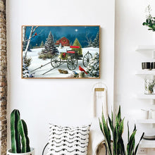 Lade das Bild in den Galerie-Viewer, Wagen im Schnee - voller quadratischer Diamant - 50x40cm
