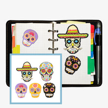 Lade das Bild in den Galerie-Viewer, 5pcs-Schädel mit fünf Farben-Diy Handwerk Aufkleber
