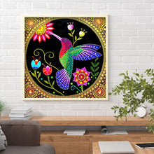 Lade das Bild in den Galerie-Viewer, Kolibri-speziell geformte Kristalldiamantmalerei-30 * 30cm

