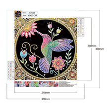 Lade das Bild in den Galerie-Viewer, Kolibri-speziell geformte Kristalldiamantmalerei-30 * 30cm
