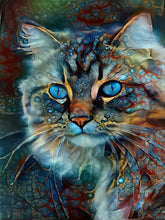 Lade das Bild in den Galerie-Viewer, Blaue Katze-Rund/Quadrat Diamond Painting
