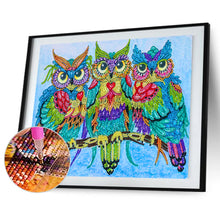 Lade das Bild in den Galerie-Viewer, Eulen-speziell geformtes Kristalldiamant-Gemälde-40 * 30cm
