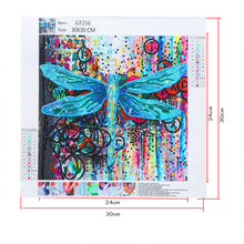 Lade das Bild in den Galerie-Viewer, Libelle-speziell geformtes Kristalldiamant-Gemälde-30*30cm
