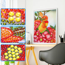 Lade das Bild in den Galerie-Viewer, Blumen-Papagei-speziell geformtes Kristall-Diamant-Gemälde-30 * 40cm
