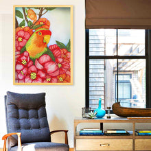 Lade das Bild in den Galerie-Viewer, Blumen-Papagei-speziell geformtes Kristall-Diamant-Gemälde-30 * 40cm

