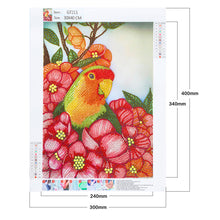 Lade das Bild in den Galerie-Viewer, Blumen-Papagei-speziell geformtes Kristall-Diamant-Gemälde-30 * 40cm
