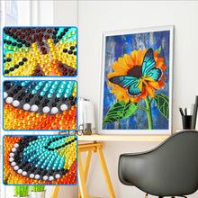Lade das Bild in den Galerie-Viewer, Schmetterlings-Sonnenblume-speziell geformtes Kristalldiamant-Gemälde-30*40cm
