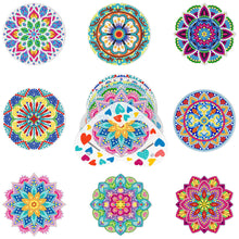 Lade das Bild in den Galerie-Viewer, 8 Stück/Set + 1 Ablageregal-Mandala-Acryl Diamond Untersetzer
