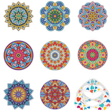 Lade das Bild in den Galerie-Viewer, 8 Stück/Set + 1 Ablageregal-Mandala-Acryl Diamond Untersetzer
