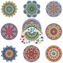 Lade das Bild in den Galerie-Viewer, 8 Stück/Set + 1 Ablageregal-Mandala-Acryl Diamond Untersetzer

