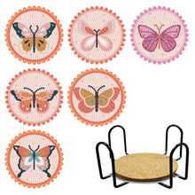 Lade das Bild in den Galerie-Viewer, 6 teile/satz +1 lagerregal-Blumen-Holz Diamond Untersetzer
