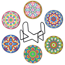 Lade das Bild in den Galerie-Viewer, 8 Stück/Set + 1 Lagerregal-Mandala-Holz Diamond Untersetzer
