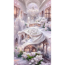 Lade das Bild in den Galerie-Viewer, Weiße Rosen-Schloss-Innenraum -40x70CM

